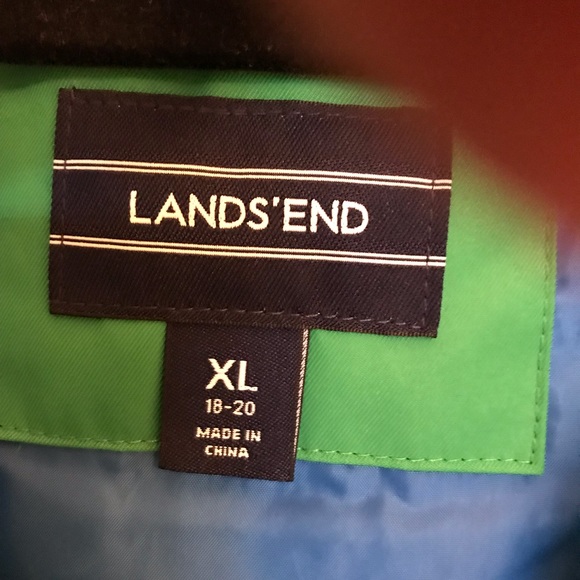 Men’s Lands’End Size XL Blue &Green Hooded Jacket. - Picture 3 of 8